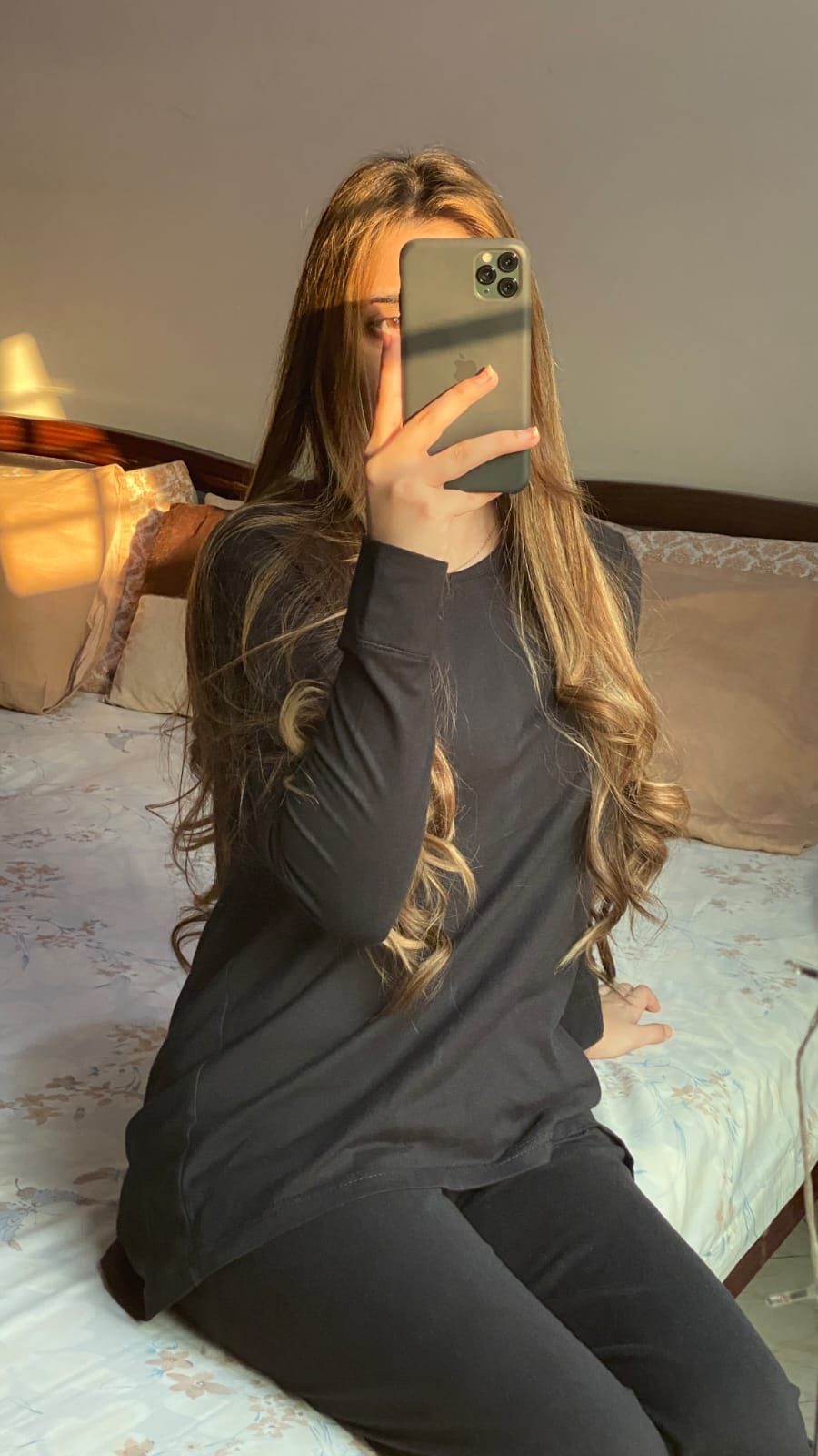 Plain Black V Neck with Palazzo Style Pajama Full Sleeves Suit for Her