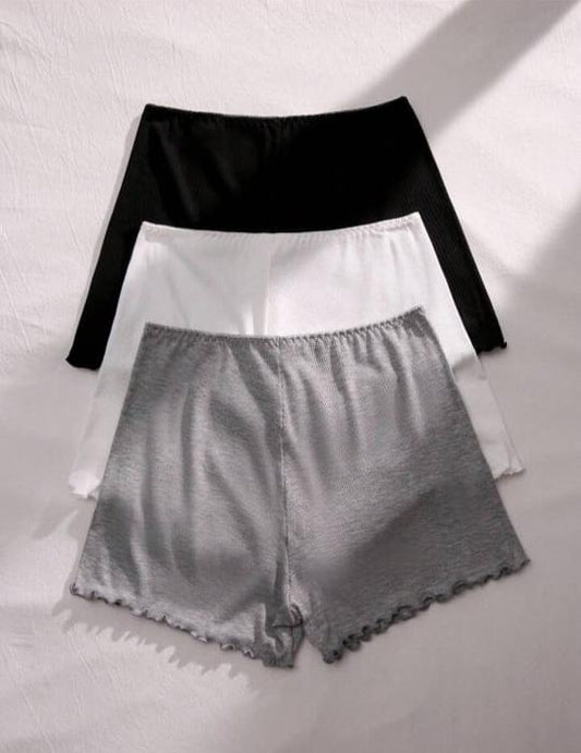 Pack of 3 Frill style Shorts for Women