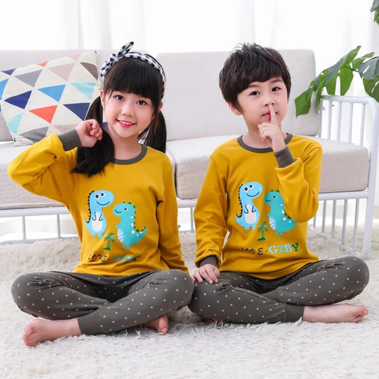 Yellow double Dino Kids night suit