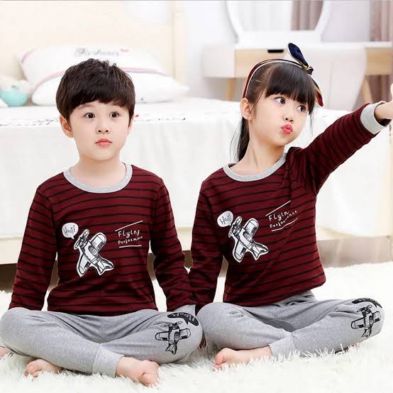 Maroon flying perfomance Kids night suit