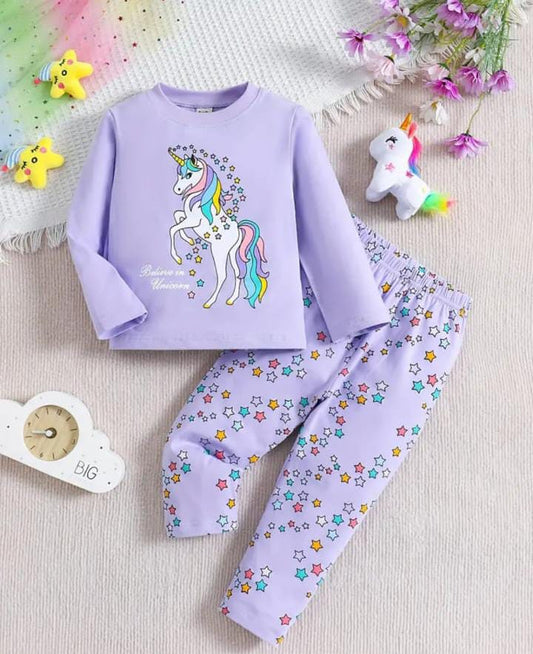 Purple unicorn Printed Pajama Night Suit for Kids (Copy)