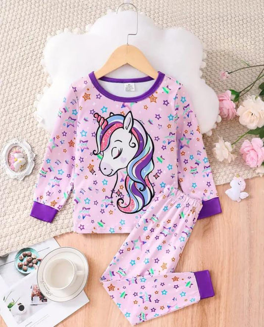 Multi unicorn Stars printed Pajama Night Suit for Kids