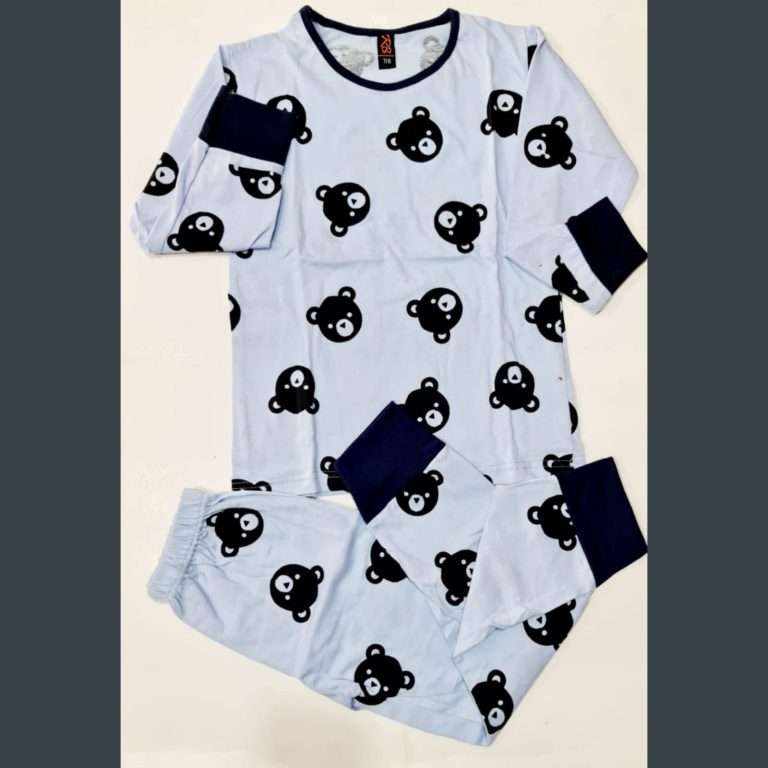 Blue Bears print Night Suit for kids (01 Pcs) (-129)