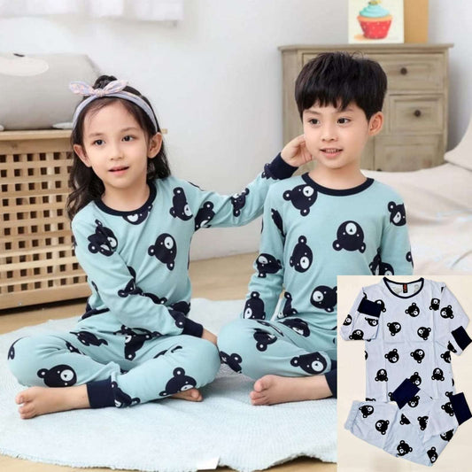 Blue Bears print Night Suit for kids (01 Pcs) (-129)
