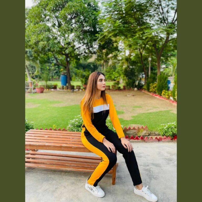Yellow Straight Panel Full Sleeves T Shirt with Panel Pajama Suit for her