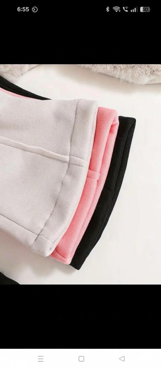 Pack of Three Multi colours Kids Fleece Trousers (pink , black , offwhite)