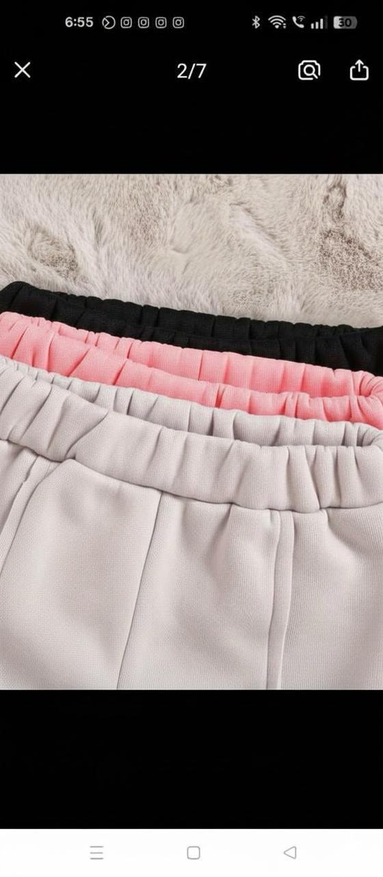 Pack of Three Multi colours Kids Fleece Trousers (pink , black , offwhite)