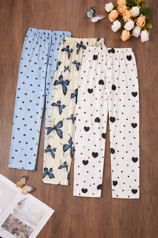 Pack of 3 Butterflies And Hearts Printed Plazo For Her