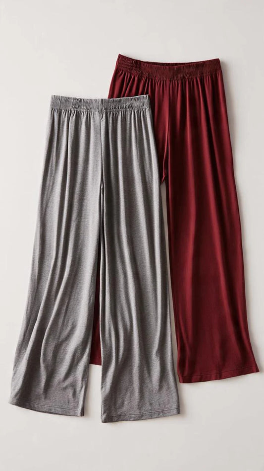 Pack of 2 Plain Plazzo for her (Maroon, Grey)