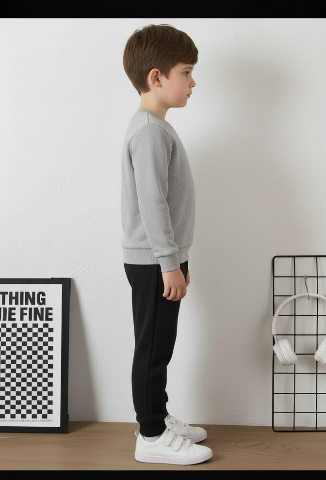 Grey Big Orange Dinosor with Black pajama Kids track suit