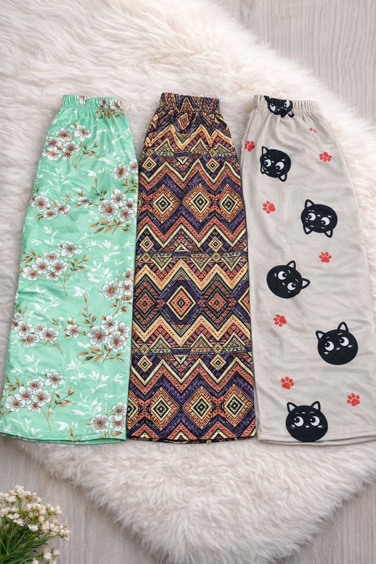 Pack of 3 Digital printed Pjs For her (MN-100003)