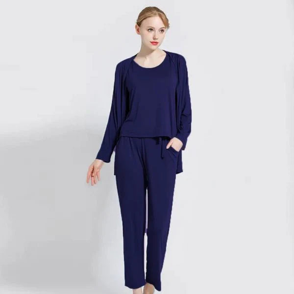Navy Blue 3 Piece Night suit For Her