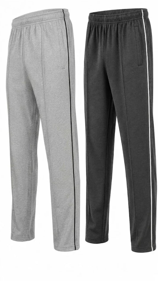 Pack of 2 Front Stitch Terry Trousers ( Grey, charcoal gray) (RX-507)