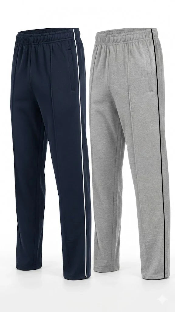 Pack of 2 Front Stitch Terry Trousers ( Navy Blue,Grey)