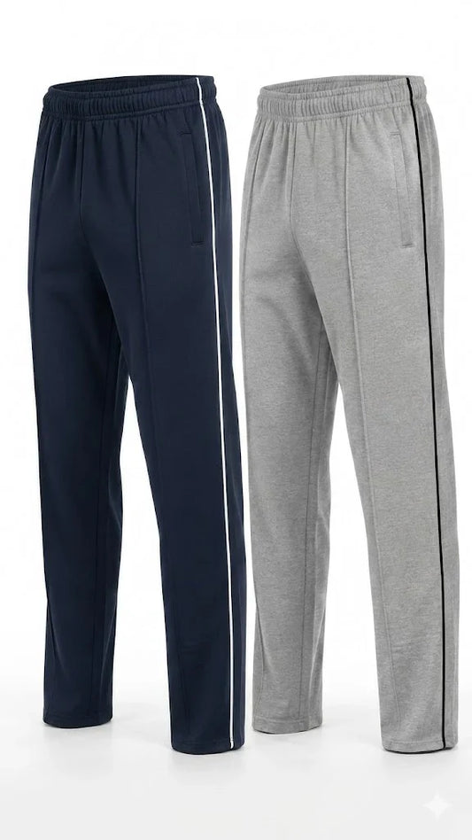 Pack of 2 Front Stitch Terry Trousers ( Navy Blue,Grey)