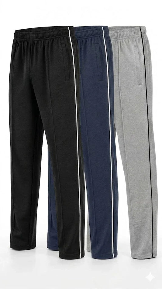 Pack of 3 Front Stitch Terry Trousers ( Black,Navy blue, Grey)