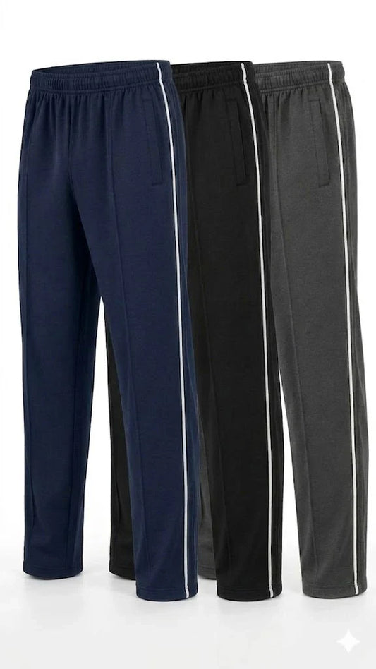 Pack of 3 Front Stitch Terry Trousers (Black,Navy blue,charcoal gray)